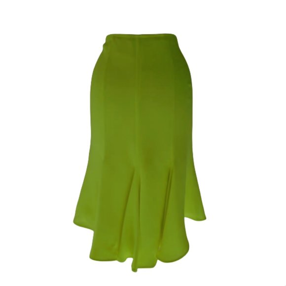 Gianni Versace Vintage Haute Couture Silk Skirt Lime Green Sz Small NWT - Picture 6 of 10
